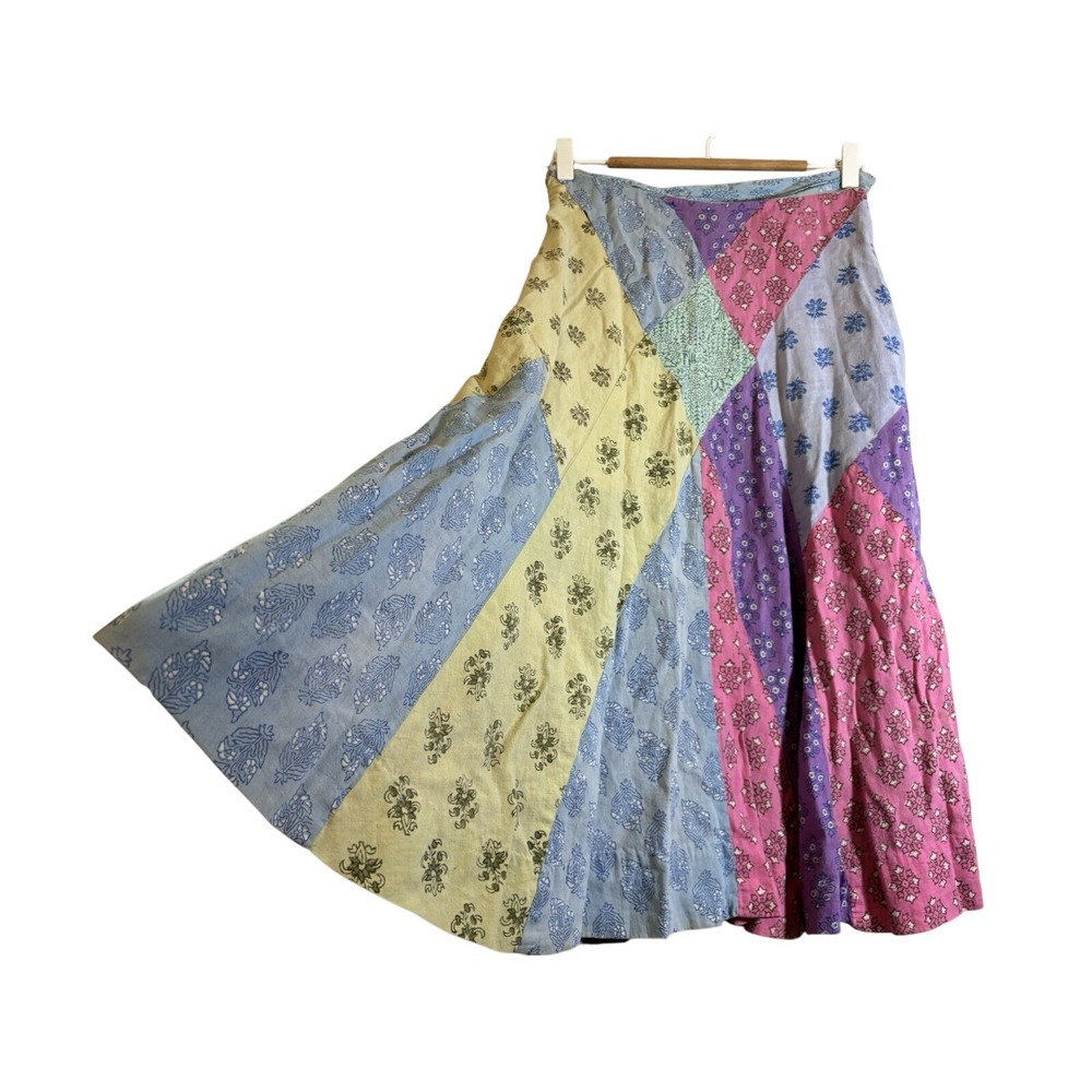 Colorful Patchwork Midi Skirt